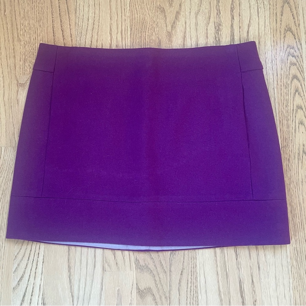 J. Crew Purple Wool Mini Skirt